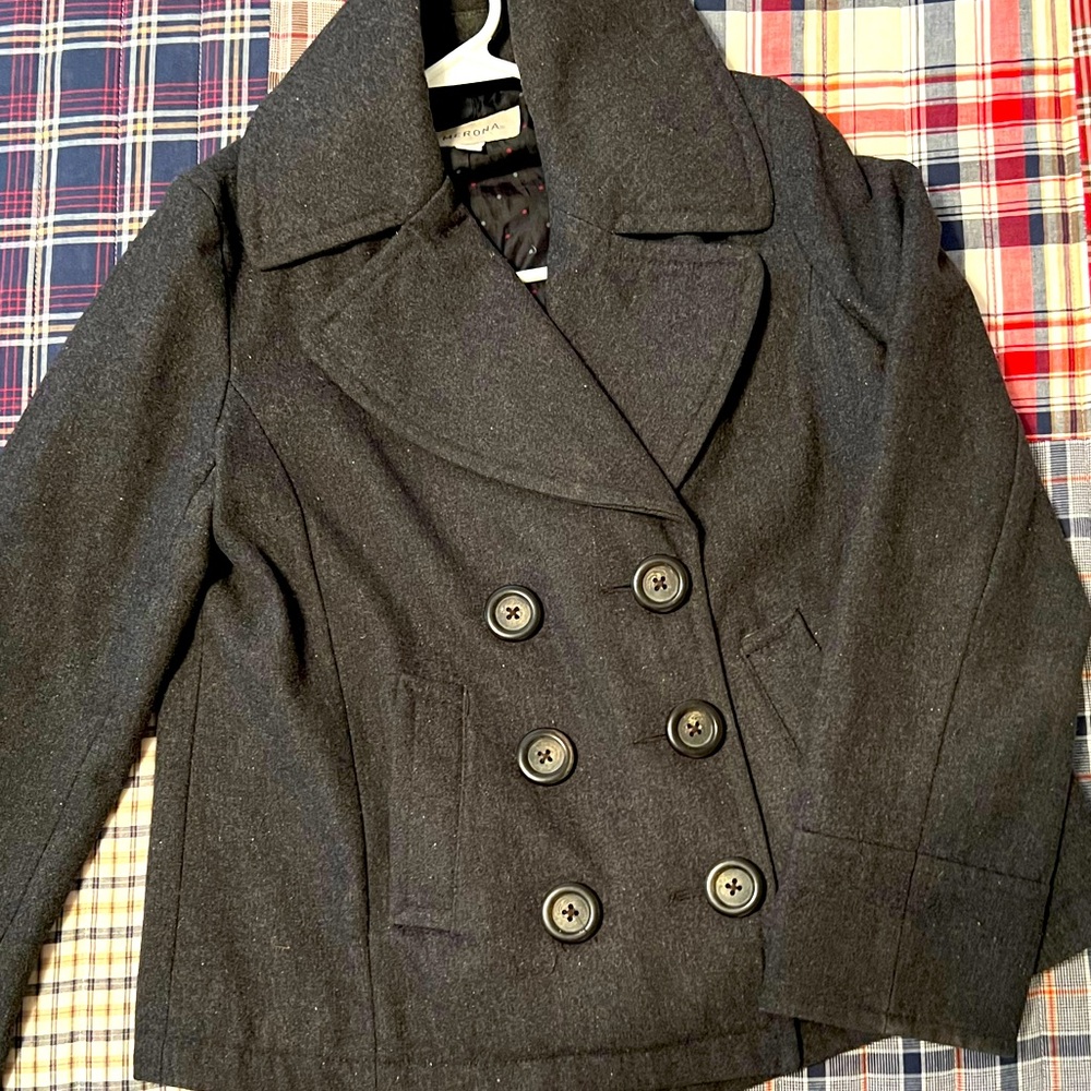 Charcoal Wool Peacoat